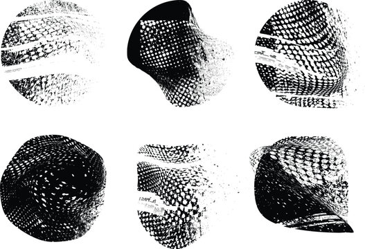 Distorted geometric shape . Minimal art design . Noise destroyed logo . Trendy grainy shapes . Graph print texture .Spray effect .Grunge texture . Distressed element .vector
