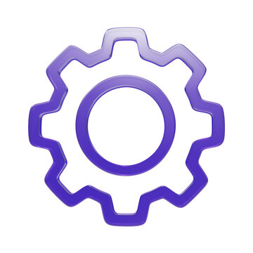 Purple 3 d render of a glowing brain with neural network pattern, isolated on a transparent background