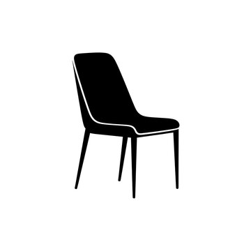 Modern black office chair with curved backrest and metal legs