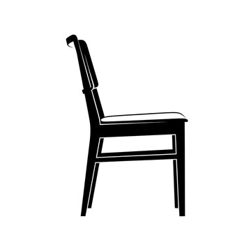 Simple modern wooden chair with cushioned seat and backrest