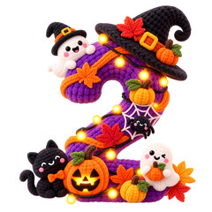 Naklejka premium Number two in Halloween 