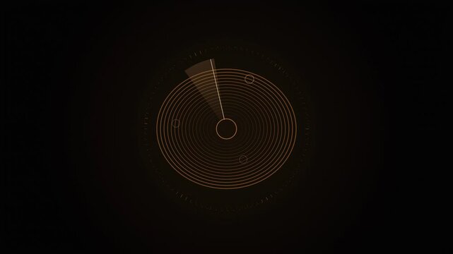 Abstract animated pipe wall inspected by eddy current drawn as amber and orange lines and shapes on a deep dark background. Seamless looping 4K motion graphics video with free space for text, ideal fo