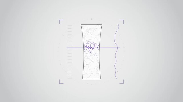 Abstract animated bone density measured by a scan drawn as cool blue-white lines and shapes on a bright, clean light background. Seamless looping 4K motion graphics video with free space for text, ide
