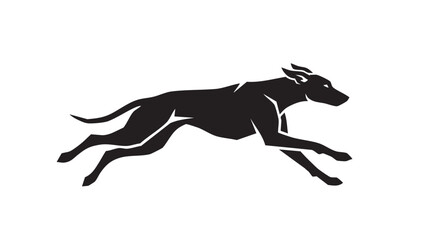 Fototapeta premium Black Horse Running Silhouette Isolated on White Background, Dynamic Wild Stallion Profile for Wildlife, Equestrian, Sports, Nature and Minimalist Design Concepts