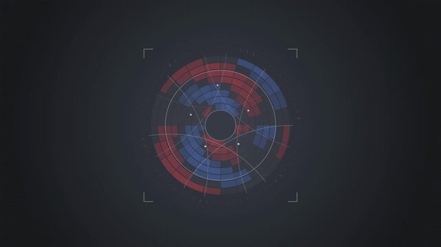 Abstract animated subsurface structure imaged by seismic tomography drawn as blue and cyan lines and shapes on a deep dark background. Seamless looping 4K motion graphics video with free space for tex