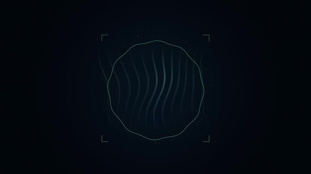 Abstract animated magnetometer picking up auroral activity drawn as cool blue-white lines and shapes on a deep dark background. Seamless looping 4K motion graphics video with free space for text, idea