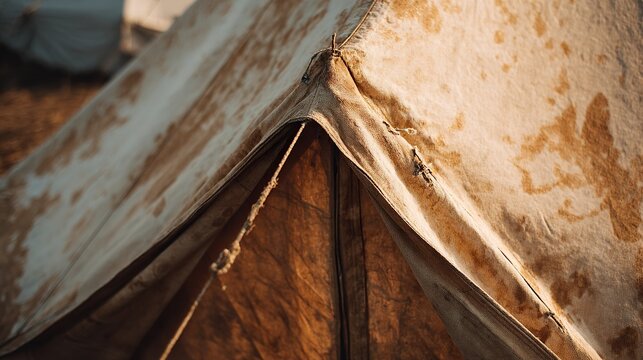 Old Canvas Tent Faded Fabric Texture
