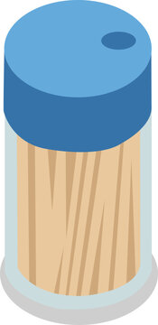 Flat vector illustration of a toothpick dispenser