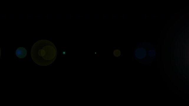 lens flare sci-fi whoosh light leak transition transition with black background. 4K Video.
