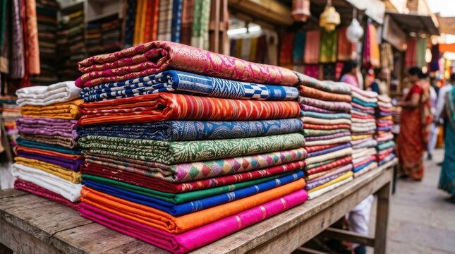 Vibrant traditional Indian fabrics on display ,Hispanic Heritage Celebration Month, Latino Ctivalultural Festival, Cinco de Mayo, D&iacute;a de los Muertos, Carnaval, Inti Raymi