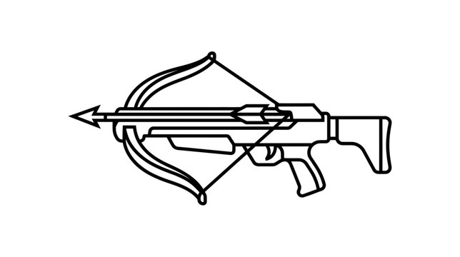 Outline of a crossbow with an arrow
