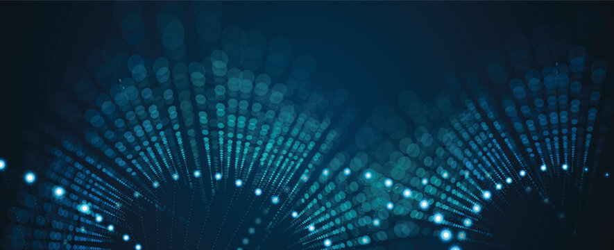 Futuristic hexagons, DNA strands, connected neural web
