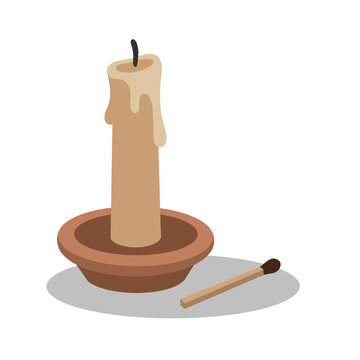 Candle And Match Stick