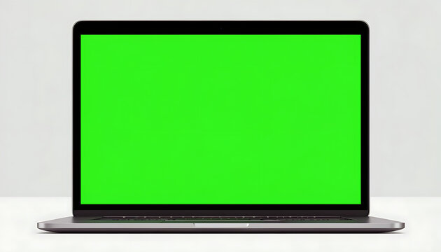 Thin Laptop with Chroma Key Green Screen 4K and HD