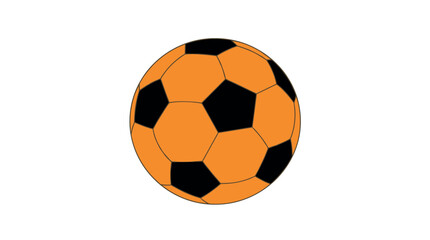 Fototapeta premium A stylized orange and black soccer ball illustration in vector style, representing sports, teamwork, competition, and fitness. Perfect for athletic branding and design assets.