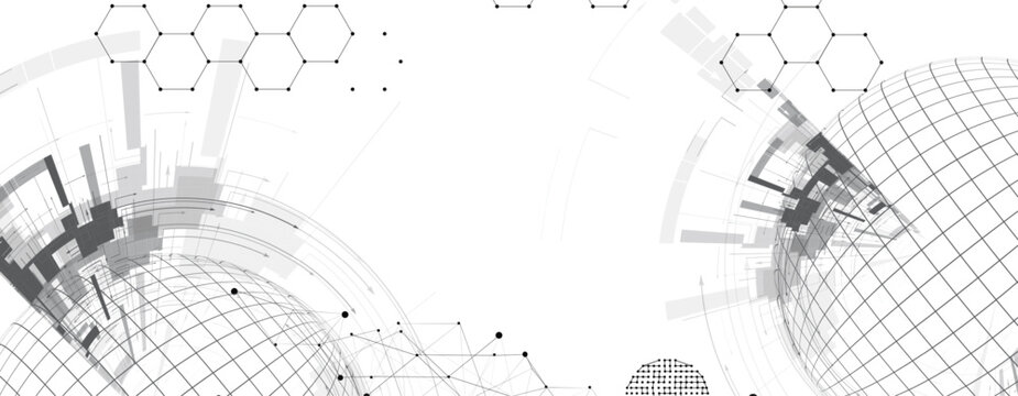 Abstract high technology and science background with geometric elements