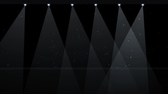 White Stage Spotlights Beam Light Background Loop