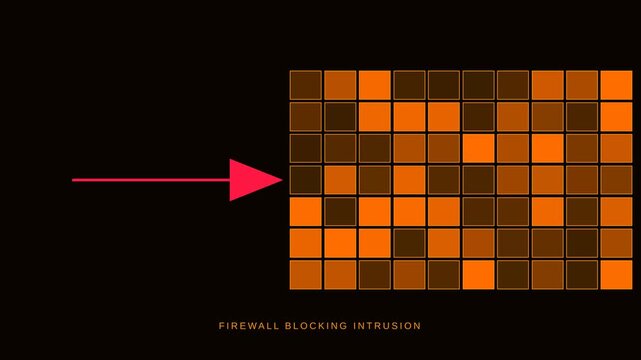 Motion of colorful orange and black checkered pattern in dynamic digital grid visual.