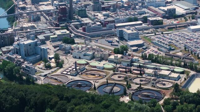 Aerial view of Lenzing Plastics manufacturing plant