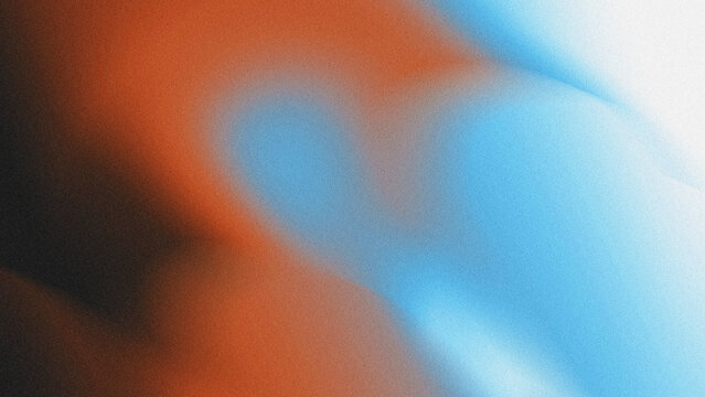 Abstract orange blue gradient background design, Warm coral cool cyan vibrant colors blend, Soft blurred smooth texture fluid motion, Modern artistic glowing grain texture pattern