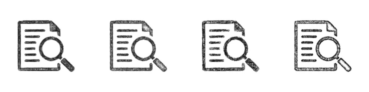 Sketch black and white proofreader icon design set