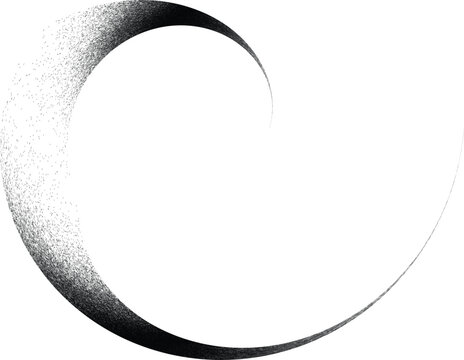 Twirl dual speckle gradient composition.Vector texture with dynamic spiral grain particles. Modern twisted grainy pattern for graphic design element