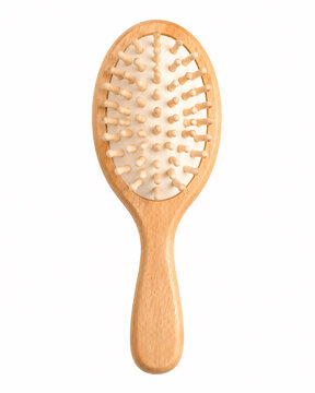 Wooden bodied hair brush with plant-based bristles