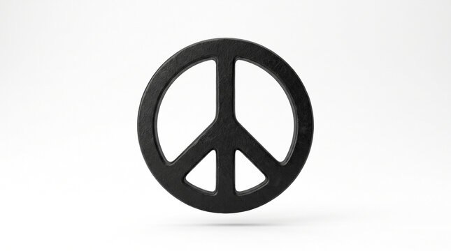Black peace symbol icon isolated on white background