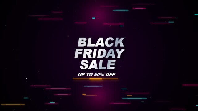 Black Friday Sale 50 Percent Off Cyber Glitch Loop
