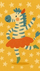 Naklejka premium Playful zebra dancing joyfully.