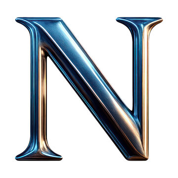 Metallic letter N illustration