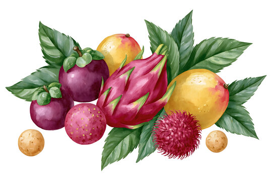 A Stunning Arrangement of Vibrant Tropical Fruits Celebrating Freshness, Flavor, and Nature's Bounty for Health and Culinary Delight