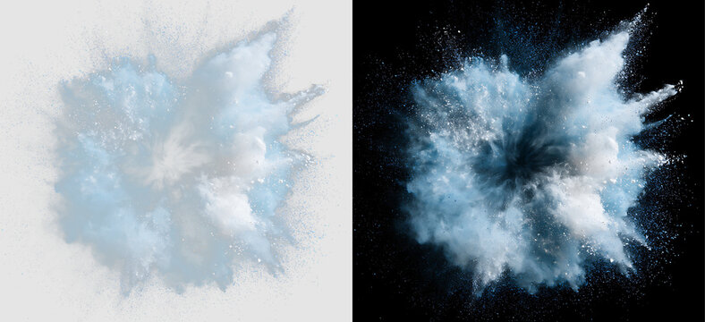 Blue Powder Bloom on Transparent Background PNG
