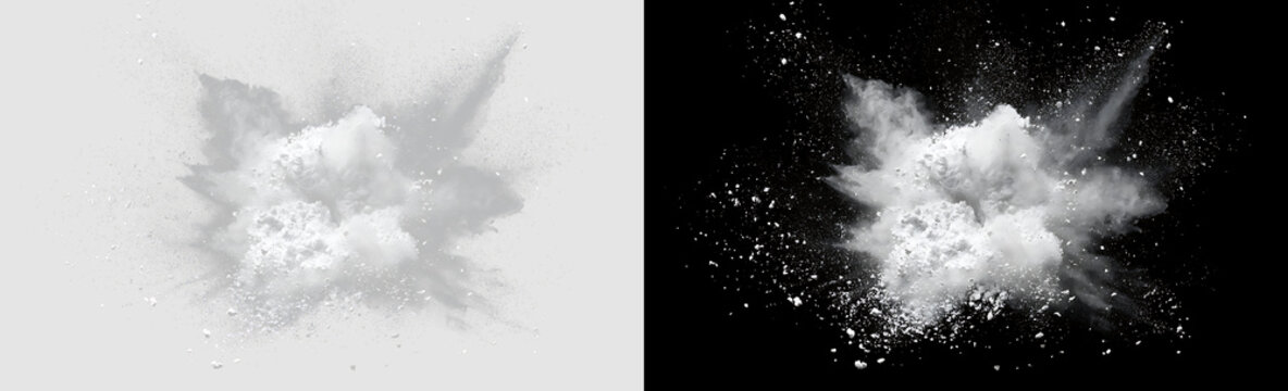 White Powder Splash on Transparent Background PNG