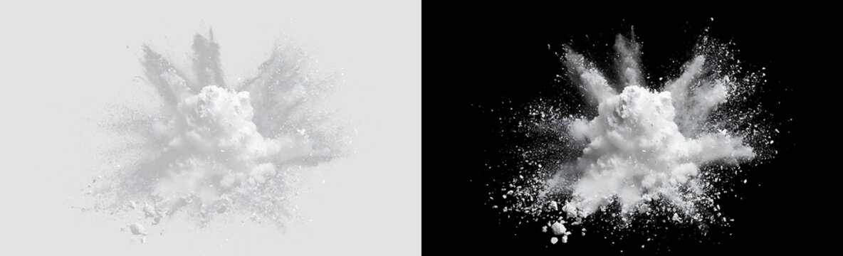 White Smoke and Powder Explosion PNG
