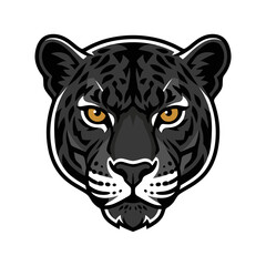 Fototapeta premium Black Panther Head Illustration Fierce Eyes Wild Animal.