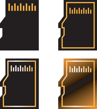 Digital Memory Card and External Storage Hardware Collection, Secure Digital SD and Micro SD Storage Media Graphics, Professional SD Card and Memory Chip Vector Assets, Modern Micro SD