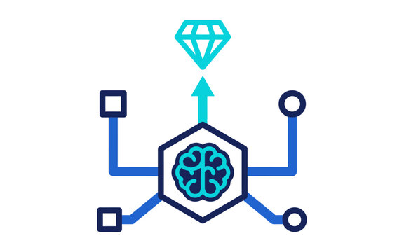 Conceptual illustration of data processing and valuable information extraction from complex systems