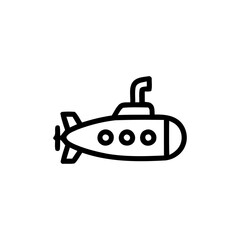 Obraz premium Line art illustration of a submarine with a white background