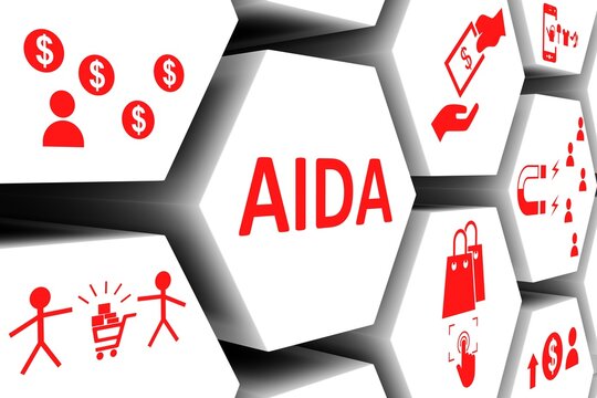 AIDA concept cell background 3d illustration