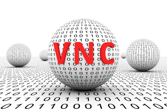 VNC conceptual sphere binary code 3d illustration