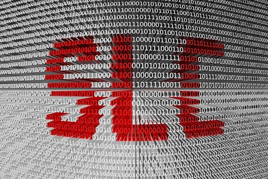 SLC binary code 3d illustration