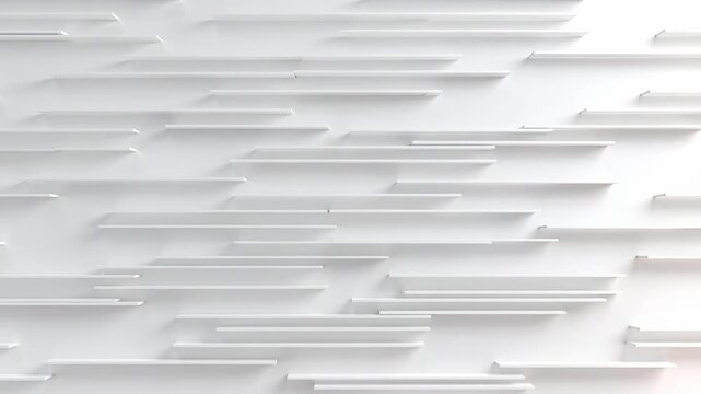 Layered linear white elements on smooth surface in minimal style on bright background, concept of modern structure and design