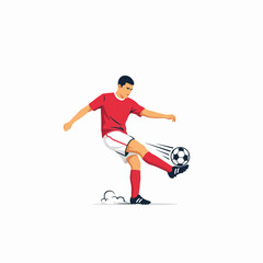 Fototapeta premium Abstract Soccer Player Kicking Ball Illustration