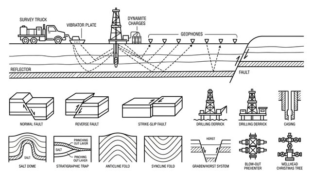 Geological Survey and Drilling Equipment Diagram