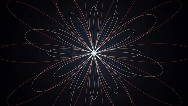 Vibrant abstract motion graphics seamless loop with flowing shapes and colors.
