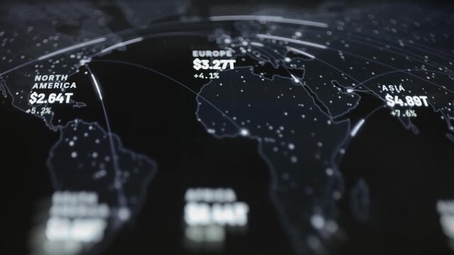 Regional trade values illuminate dark world map