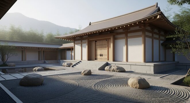 Traditional asian temple architecture