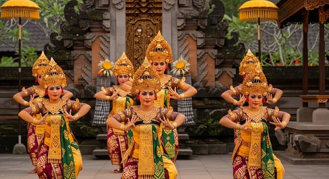 Traditional dancers in elaborate costumes