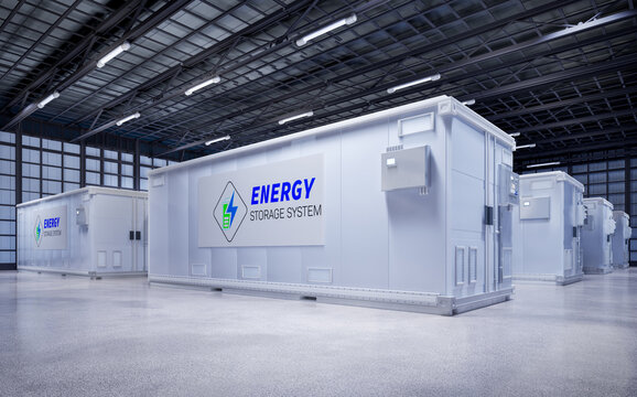 Energy storage systems or battery container units in factory